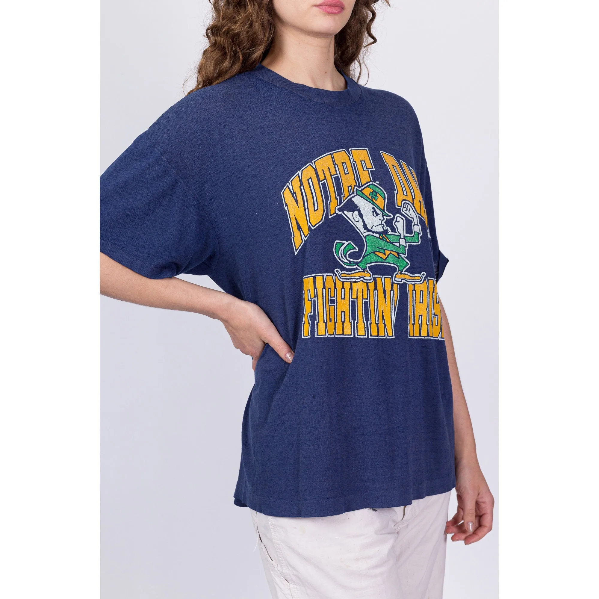 80s Notre Dame Fightin' Irish Burnout Tee - Men's XL