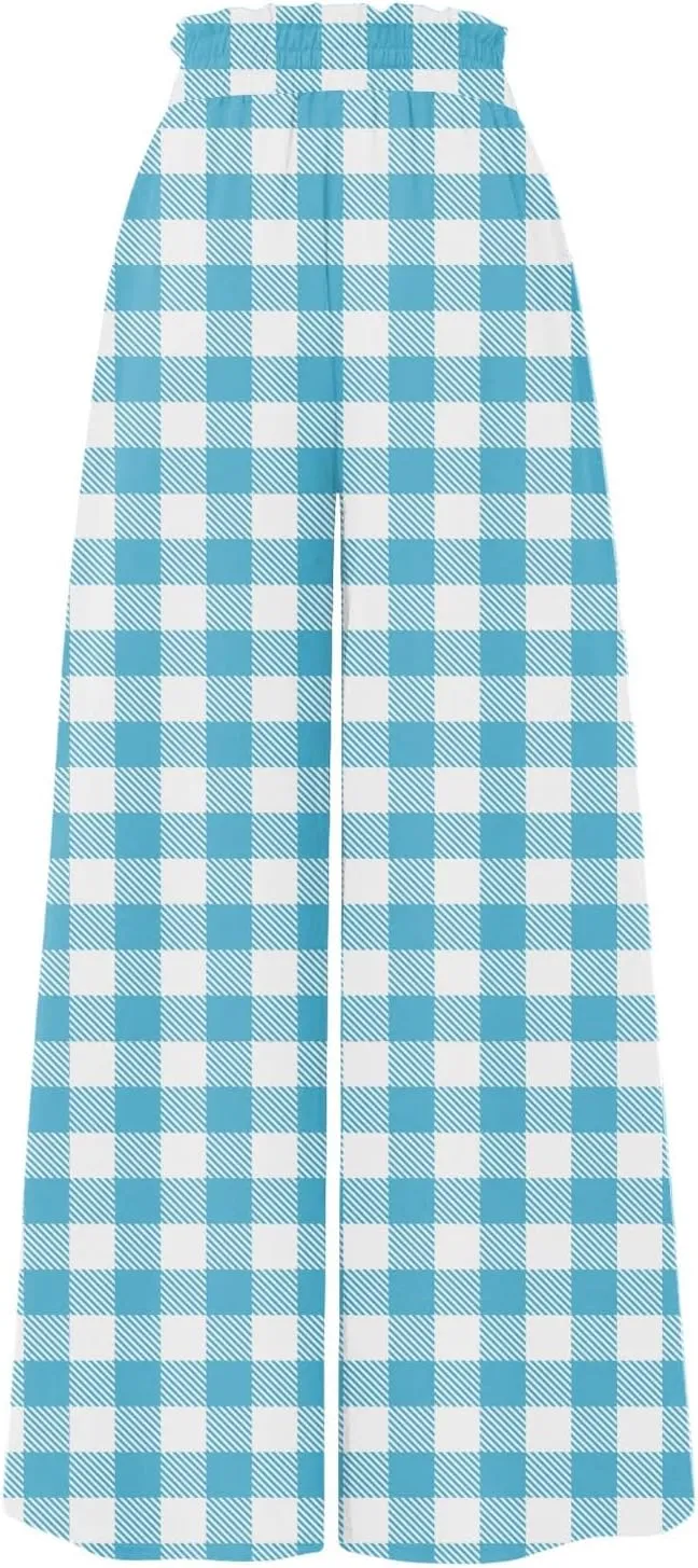 ADHOWBEW Pleated Skirts for Women Summer Flowy Smocked Elastic Waist Floral Print High Waist Bohemian Skirts