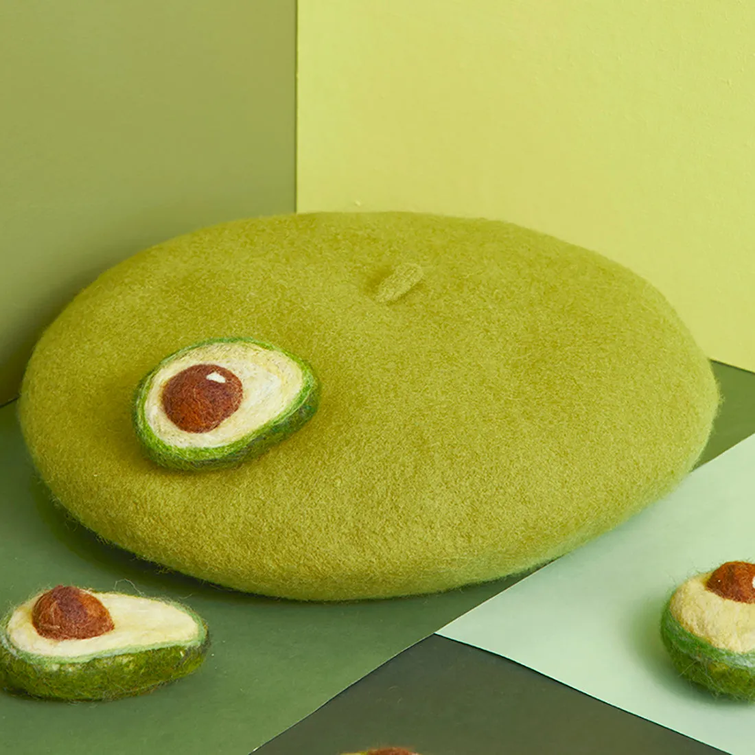 Avocado Green Handmade Beret