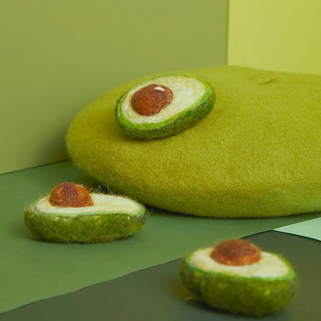 Avocado Green Handmade Beret