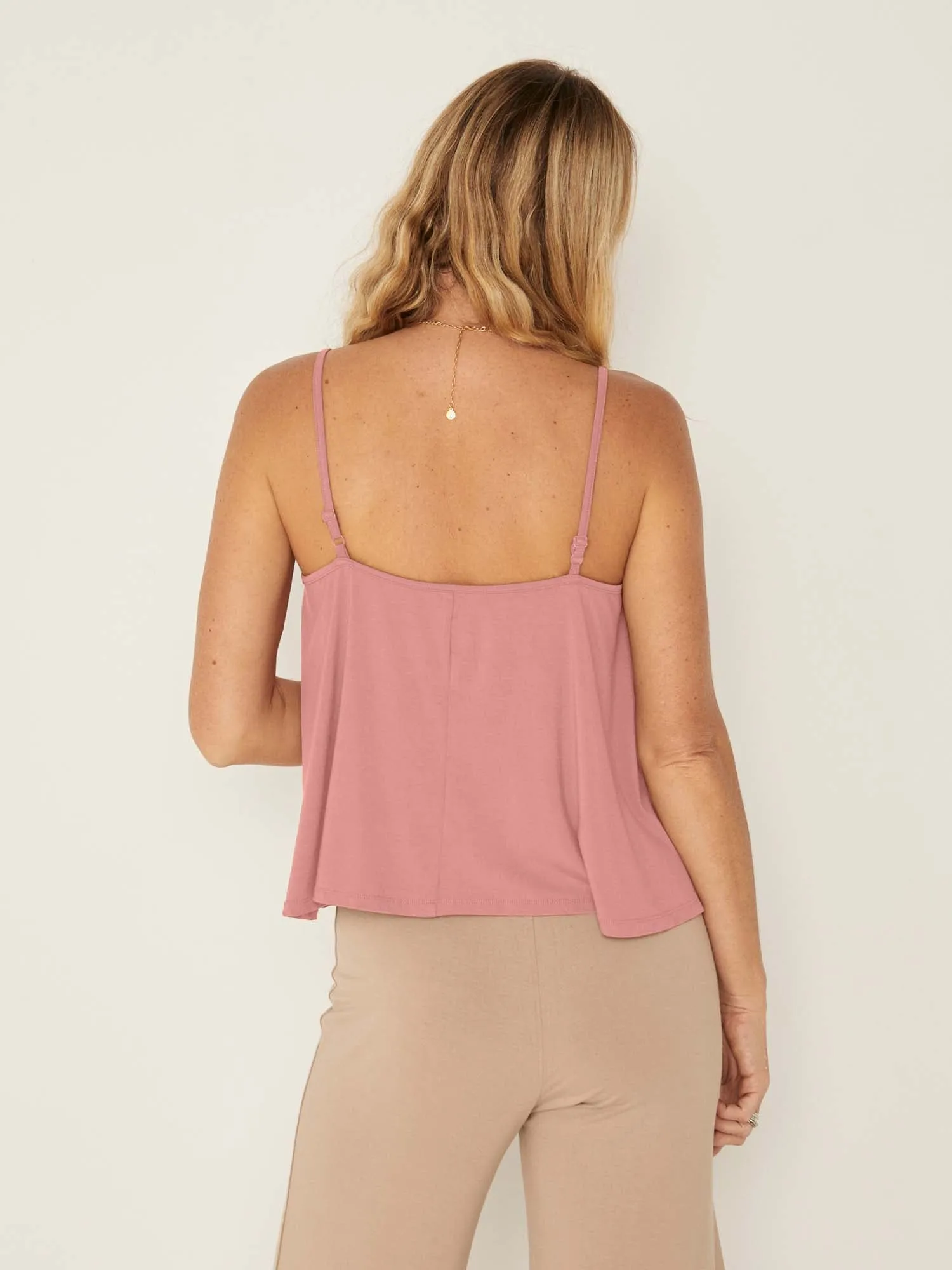 Bamboo Swing Singlet - Pink Clay