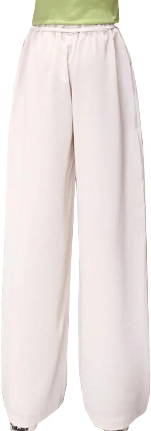 Betusline Girls' High Elastic Waist Wide Leg Pants, 3 Years - 13 Years