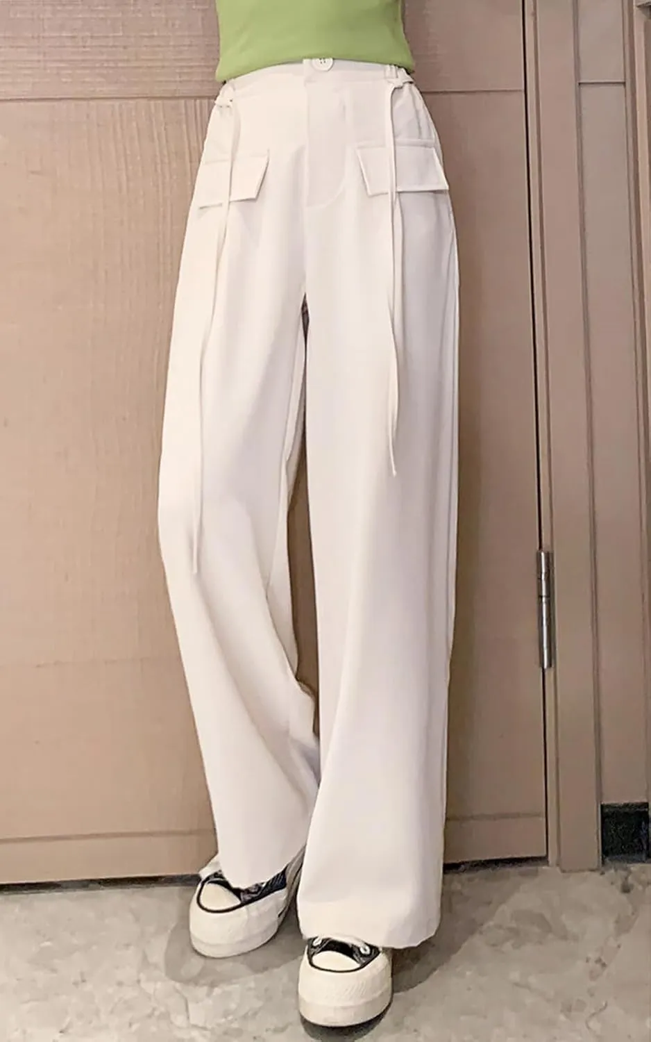 Betusline Girls' High Elastic Waist Wide Leg Pants, 3 Years - 13 Years