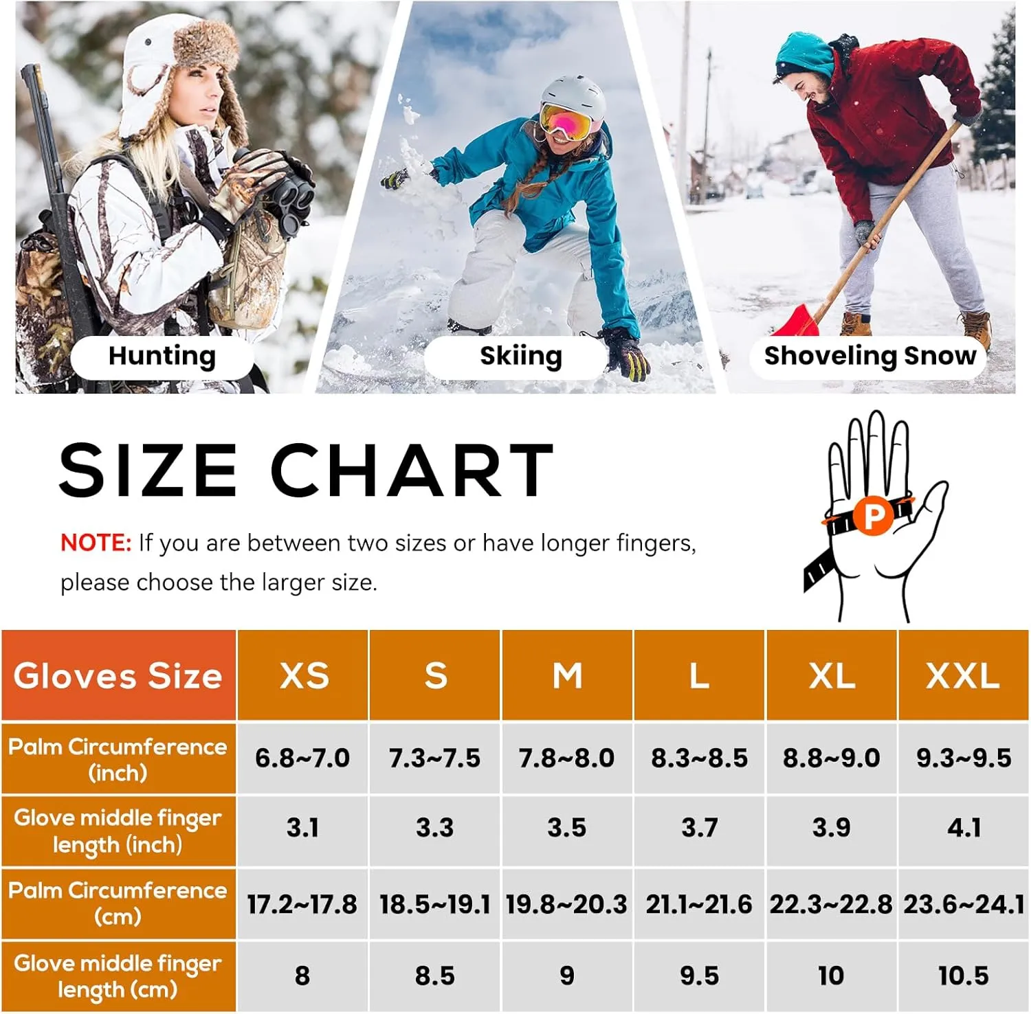 Heated Gloves for Men Women with 7.4V 22.2WH Rechargeable Battery Waterproof Heated Ski Gloves for Motorcycle Working Hunting Hiking Camping Walking Arthritis Raynaud Skiing