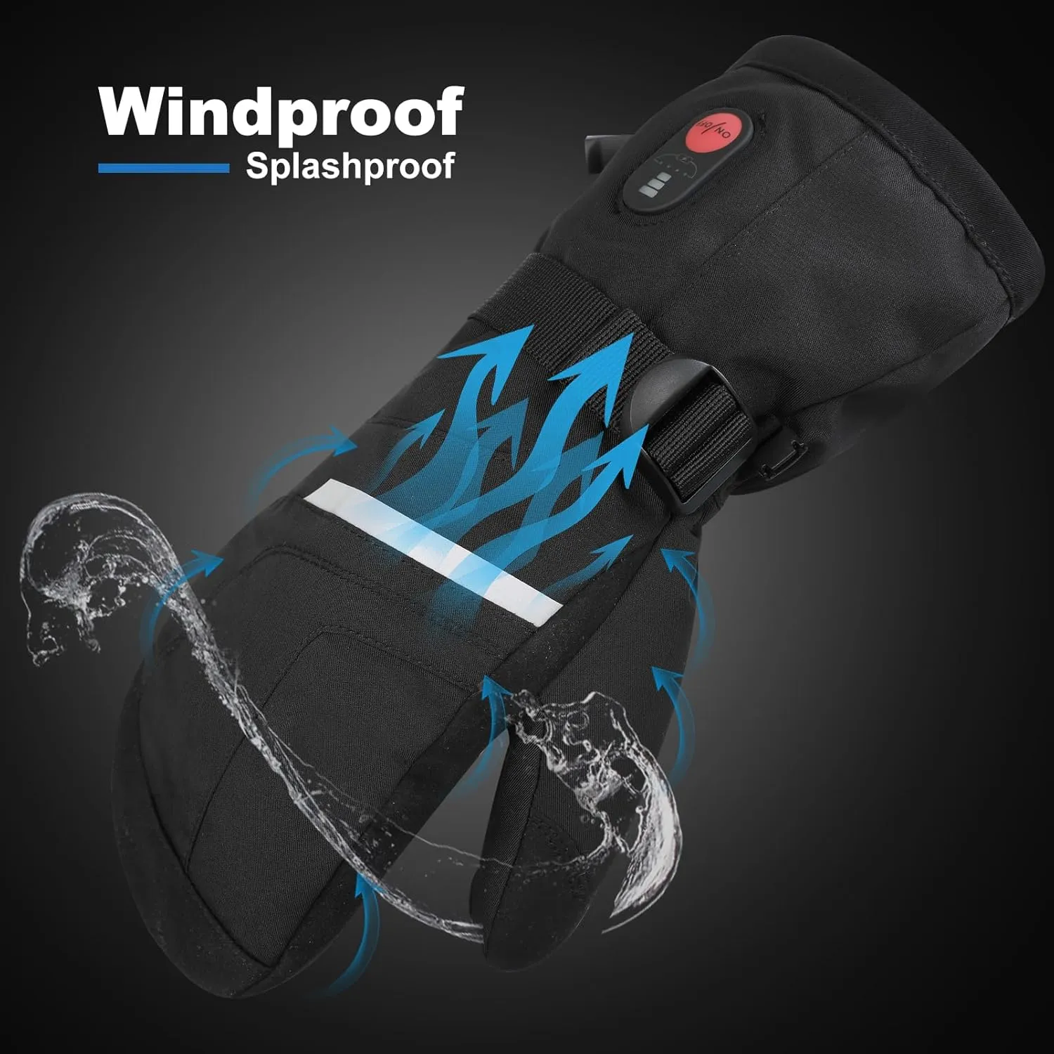Heated Gloves - Unisex Winter Ski Gloves with Rechargeable Electric Heating for Skiing, Snowboarding, Snow Hiking, Hunting & Outdoor Activities