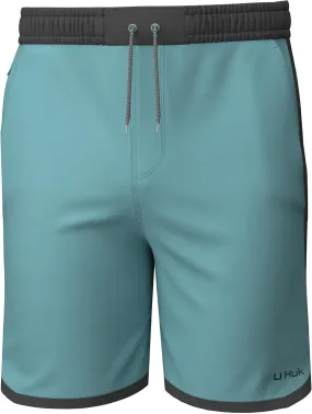 HUK Men's Long Caye Boardshort, 8" Fishing Board Shorts with Zipper Pockets