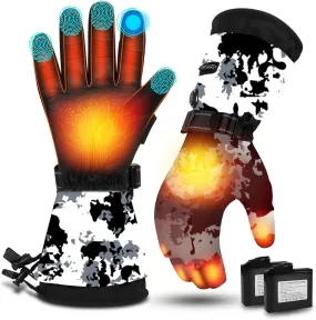 MADETEC Heated Gloves for Men & Women, 7.4V Rechargeable Battery, Touchscreen, Waterproof, Electric Heated Gloves for Winter Skiing, Hiking, Camping, Riding