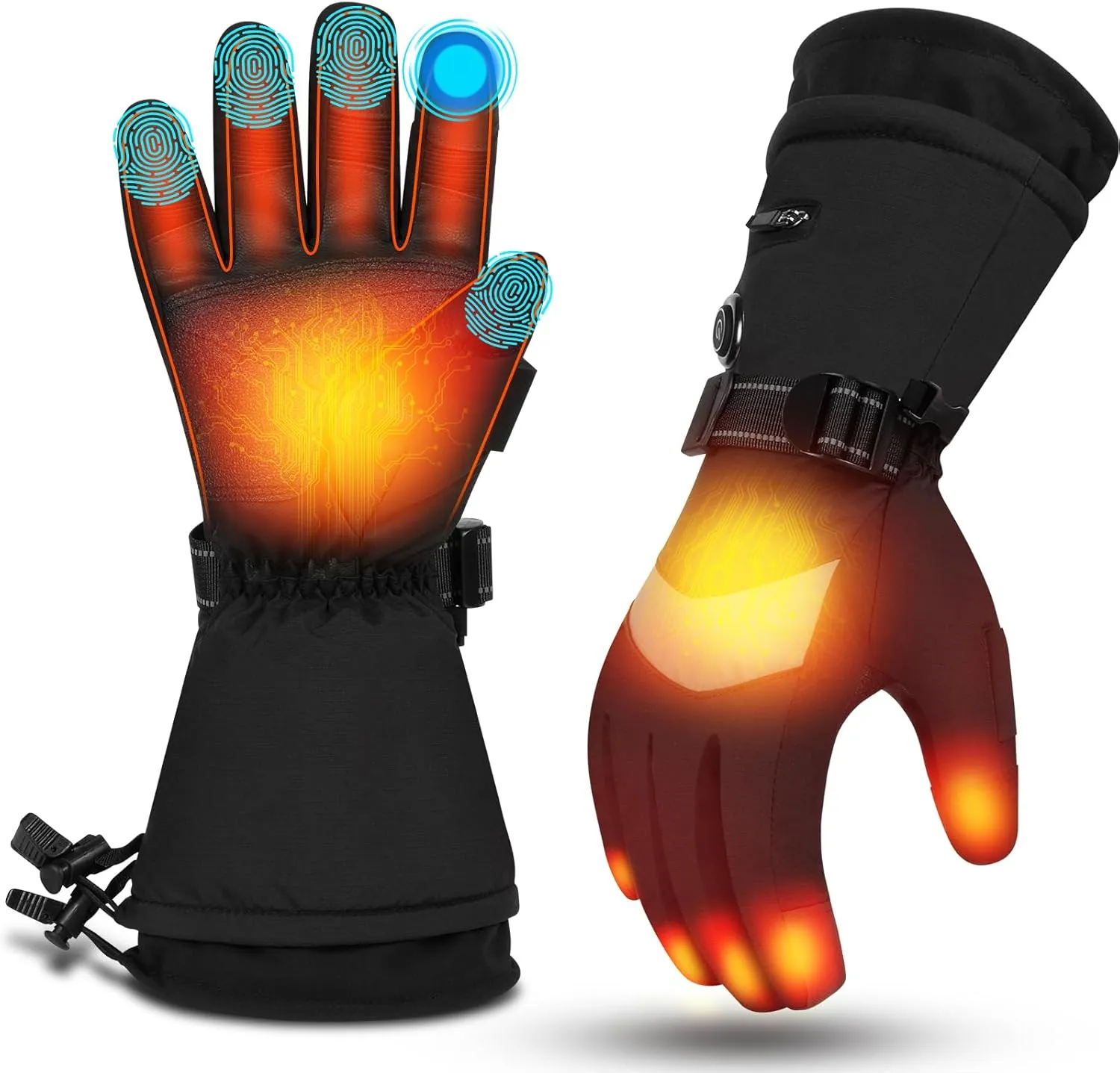 MADETEC Heated Gloves for Men Women,7.4V 22.2Wh Rechargeable Battery Electric Heated Gloves,Full Touchscreen Waterproof Ski Winter Gloves for Outdoor Skiing Hunting Hiking