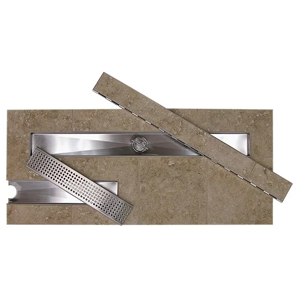 Marine Grade 316 Stainless Steel Linear Shower Drain (Trench and Grate Only)
