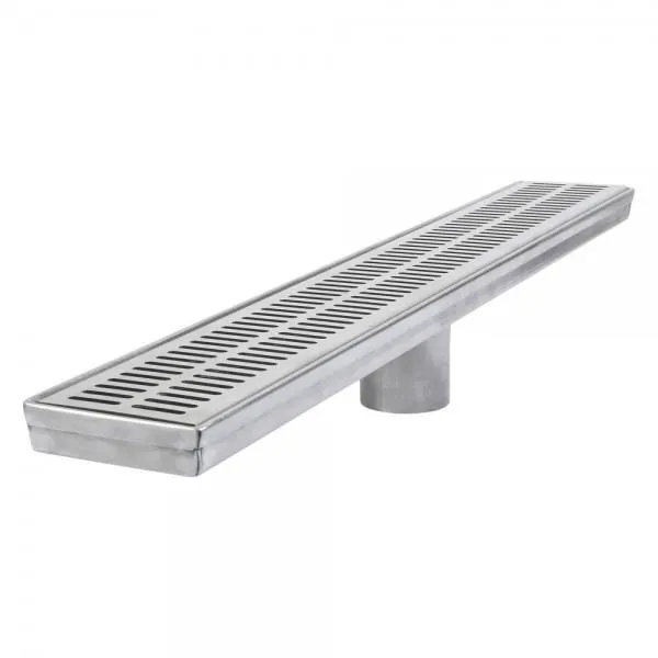 Marine Grade 316 Stainless Steel Linear Shower Drain (Trench and Grate Only)
