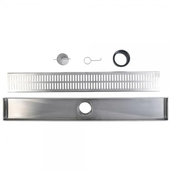 Marine Grade 316 Stainless Steel Linear Shower Drain (Trench and Grate Only)