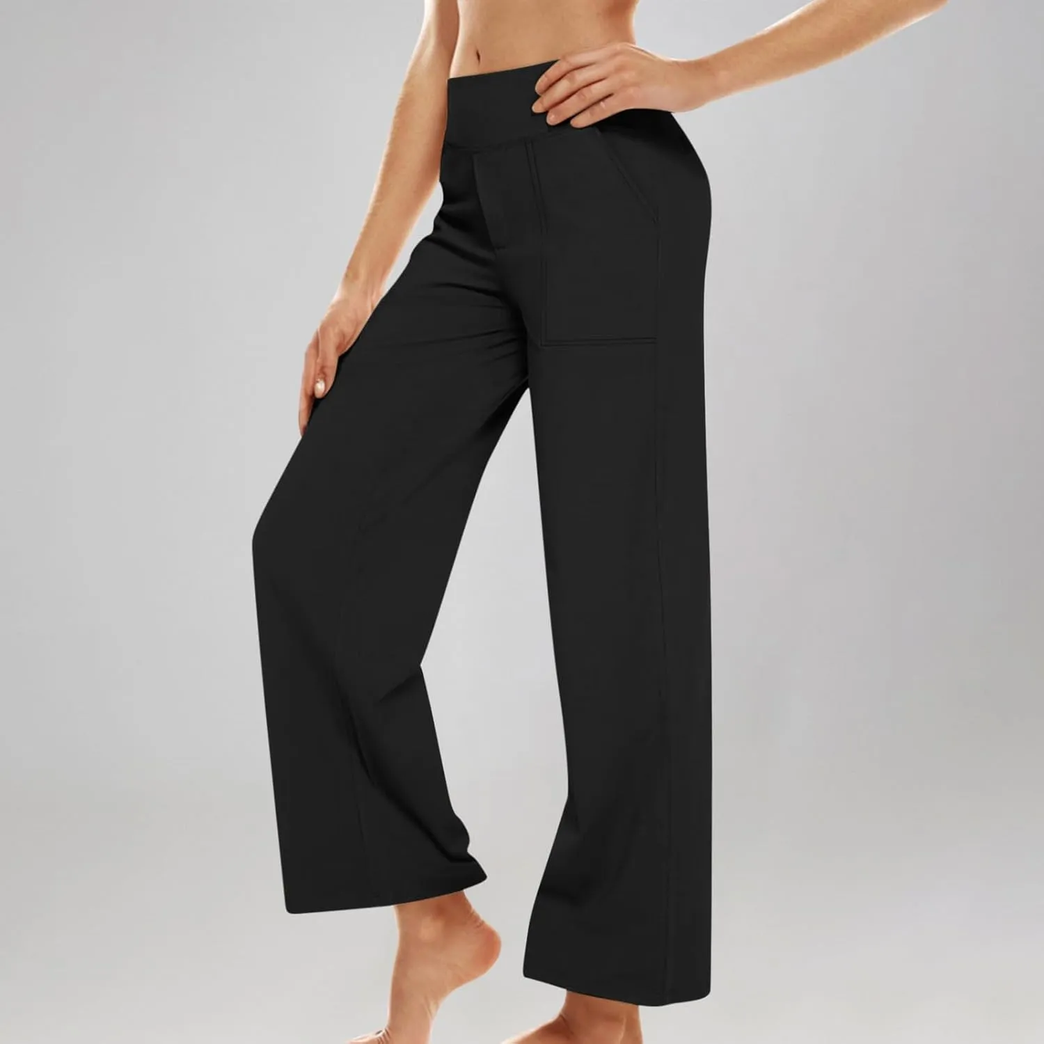 Ruziyoog Wide Leg Pants for Women High Waisted Palazzo Pants Business Work Trousers Long Straight Suit Pants with Pockets
