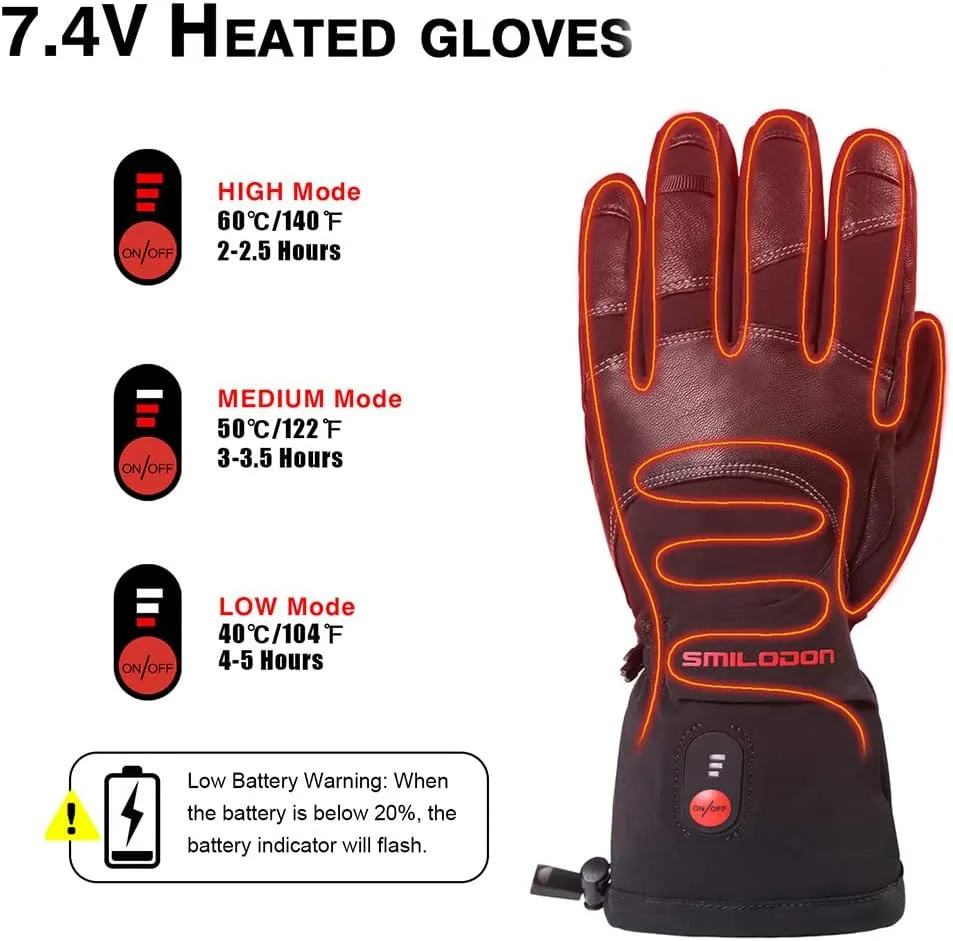 Smilodon Heated Gloves, Unisex Rechargeable Battery Powered Electric Heating Glove