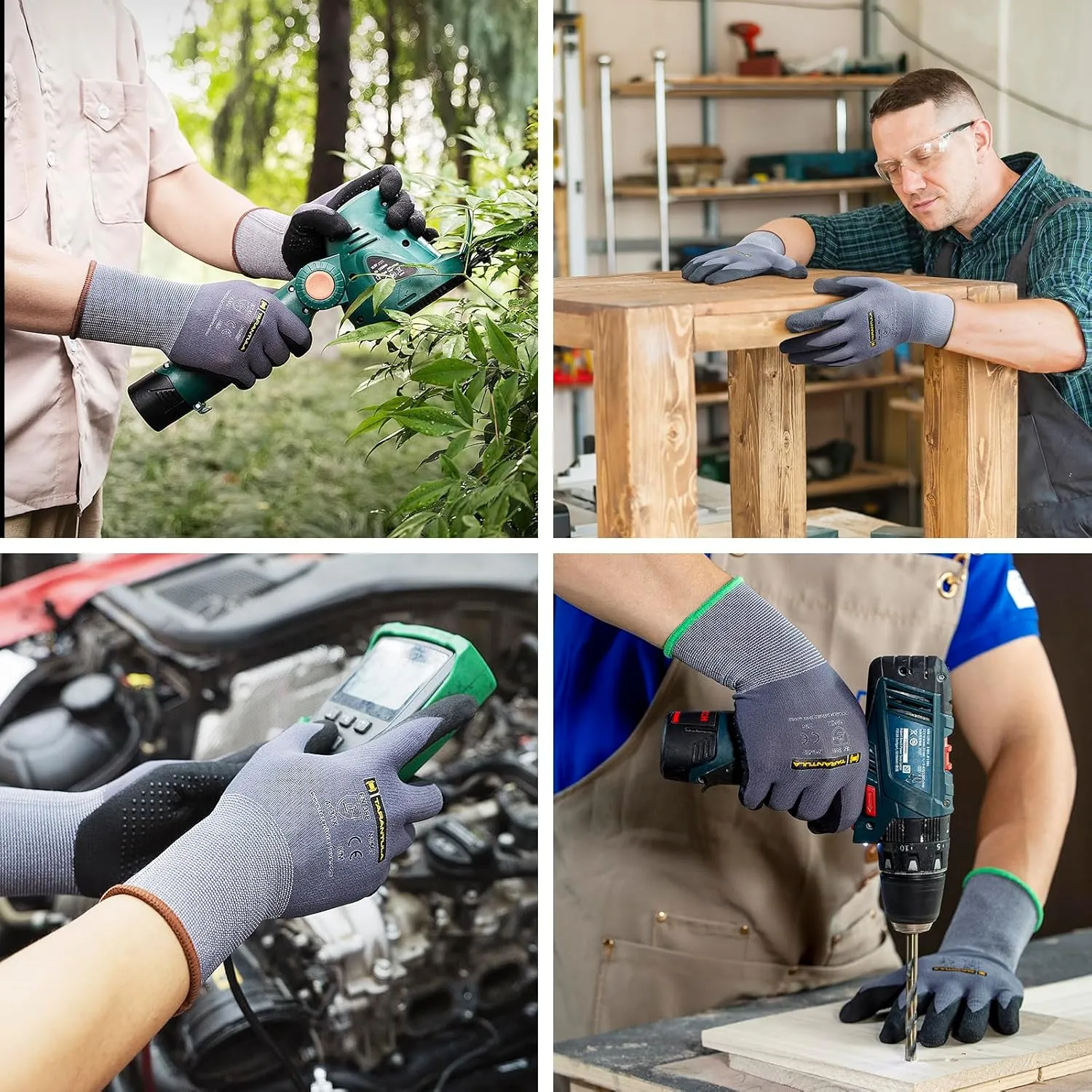Tarantula Safety Work Gloves MicroFoam Nitrile Coated 12 Pairs,Endurance Seamless Knit Nylon,Dots on Palm,Dot Grip Gloves,X-Lagre
