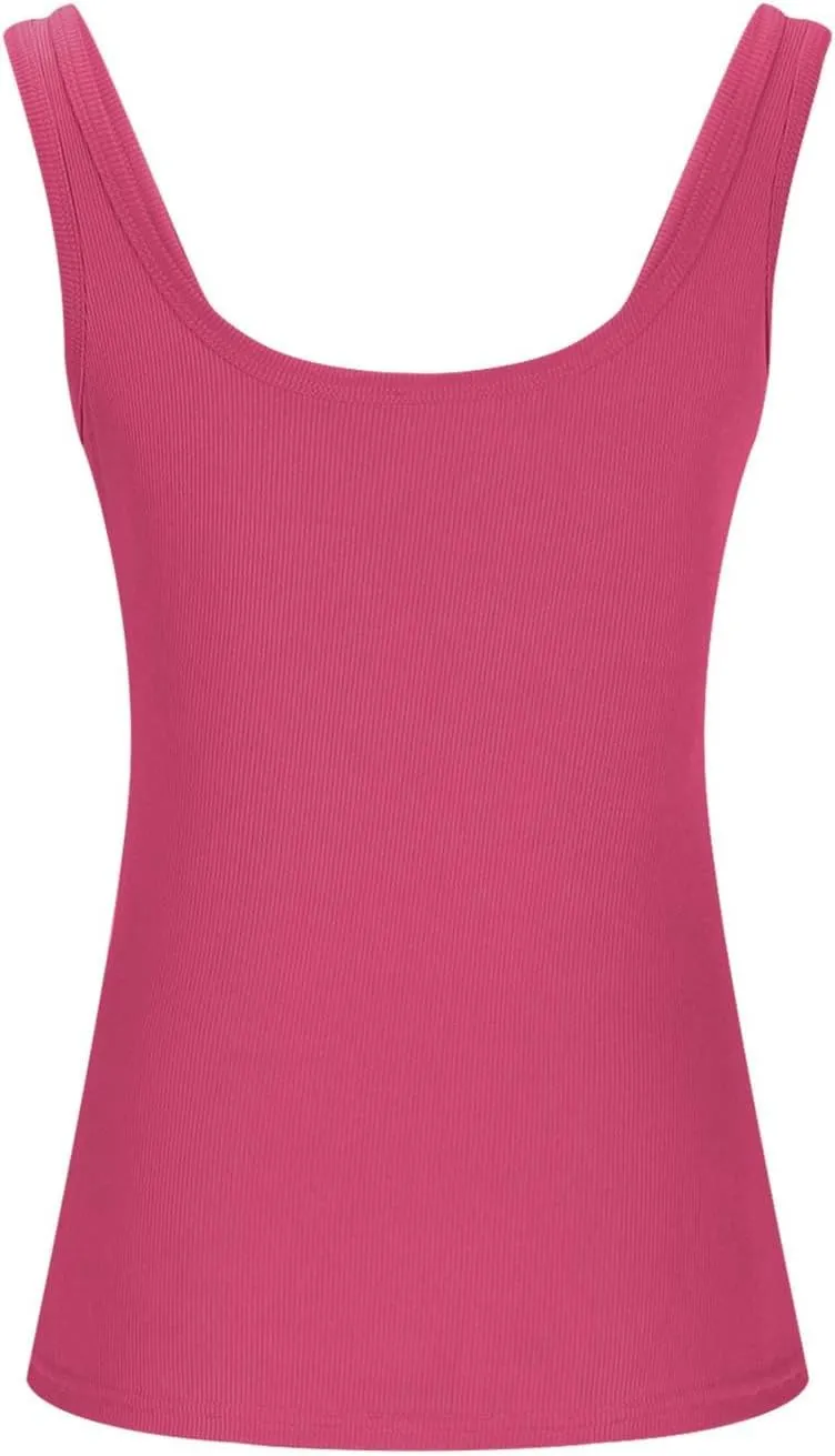 U Neck Ribbed Tank Top for Women, Teen Girls Slim Knit Going Out Tops Outfits Sleeveless Basic Summer Shirts