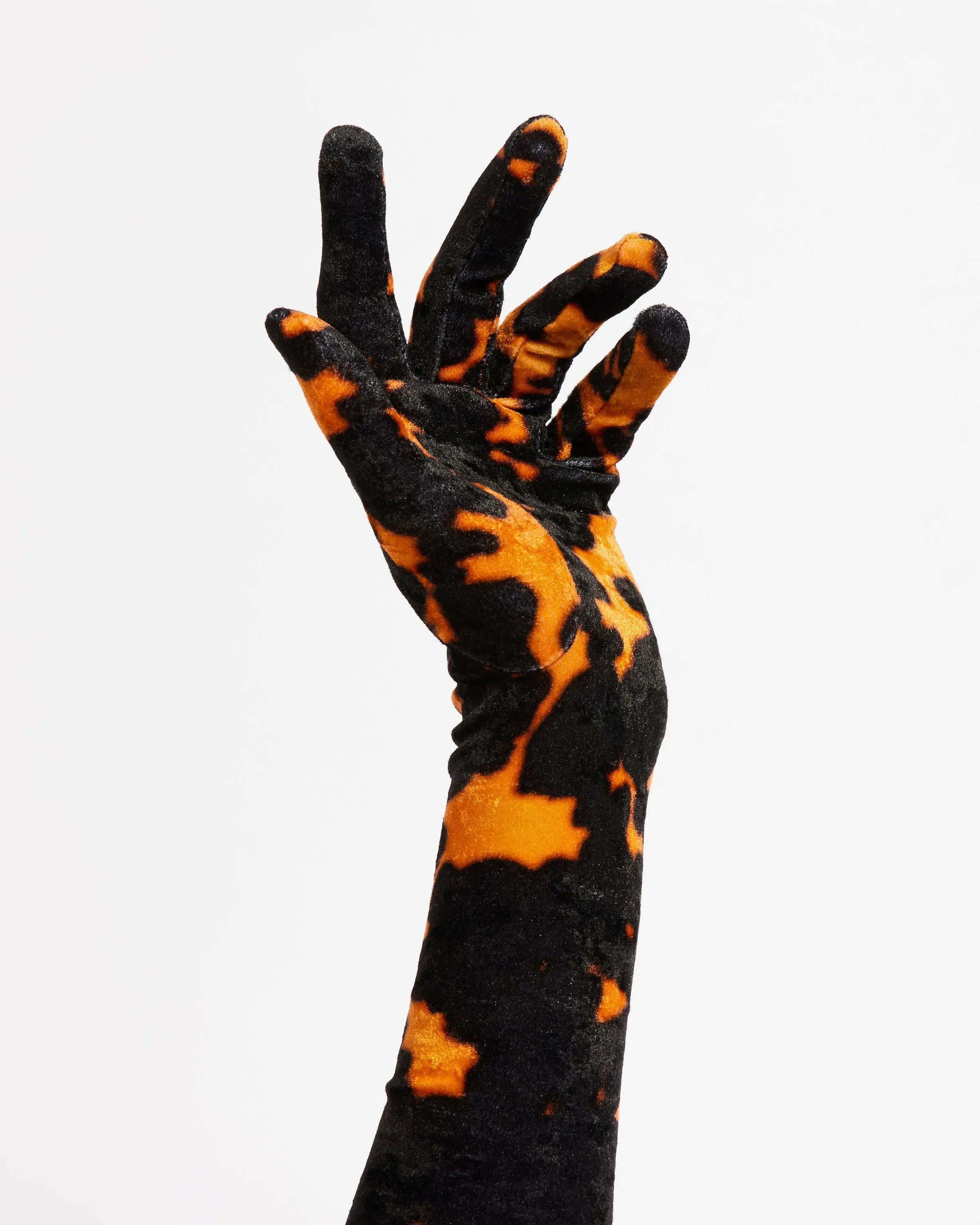 Velvet Gloves in Orange