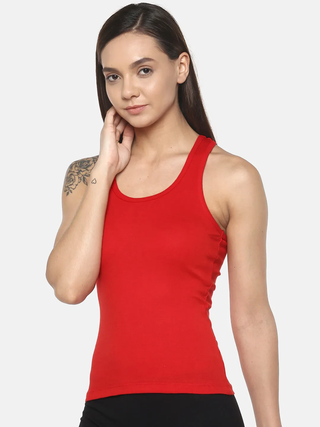 Women's Solid Pure Cotton Camisole with Racerback Style | SARA-RD-1 |