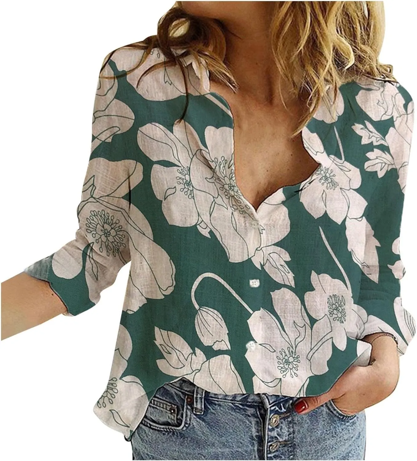 Womens Summer Tops Short Sleeve Button Down Cotton Linen Shirt Blouse Plus Size Summer Clothes Outfits 2024